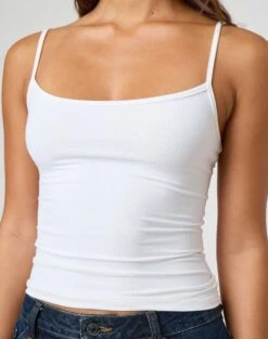 Supersoft Thin Strap Tank -Swoon Fashion juliet tank top white imageback tv124298pch