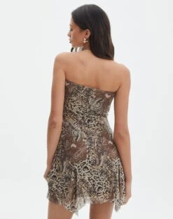 Printed Mesh Mini Boobtube Dress 25 Printed Mesh Mini Boobtube Dress -Swoon Fashion kamil boobtube mesh mini paisley leo back ds74751rprt