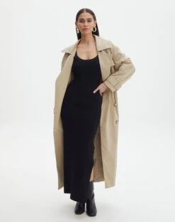 Round Neckline Knit Maxi Dress -Swoon Fashion kelly round neck black detail kd119942knt