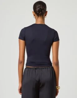 Supersoft Long Line Tee -Swoon Fashion kimmy t shirt black back ts55072pln