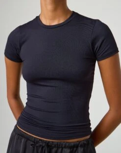 Supersoft Long Line Tee -Swoon Fashion kimmy t shirt black imageback ts55072pln