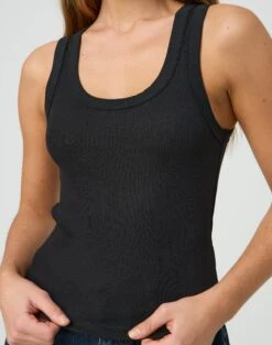 Ribbed Thick Strap Tank -Swoon Fashion kleo thick bind tank black imageback tv120861orib