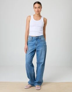 Ribbed Thick Strap Tank -Swoon Fashion kleo thick bind tank white full tv120861orib