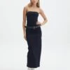 Strapless Denim Midi Dress -Swoon Fashion ky strapless denim midi last rodeo indigo front dl122263den 4