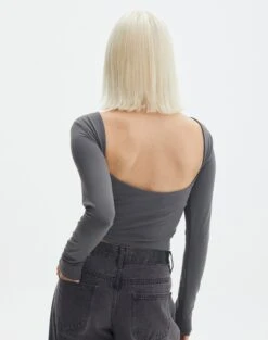 Supersoft Backless Long Sleeve Top -Swoon Fashion layley longsleeve shadow dancer detail tl102955pch