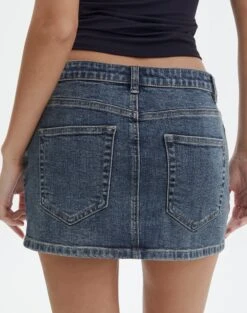 Ringspun Low Rise Denim Skirt -Swoon Fashion leni ringspun mini skirt ronnie ringspun back ss55069spu