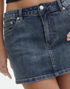 Ringspun Low Rise Denim Skirt -Swoon Fashion leni ringspun mini skirt ronnie ringspun imageback ss55069spu
