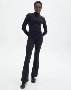 Swoon Fashion -Swoon Fashion loko long sleeve zip front top black full tc105938ss