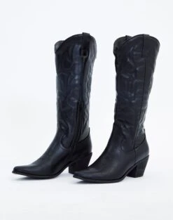 Knitted V Neck Jumper -Swoon Fashion lola cowboy boot black front sh53399pu 12