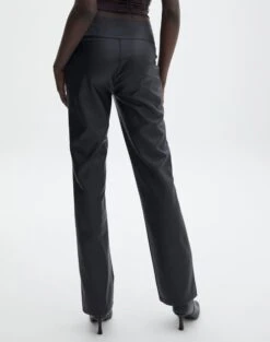 Faux Leather Low Rise Pant -Swoon Fashion lolo low rise leather pant black back pw83861pu