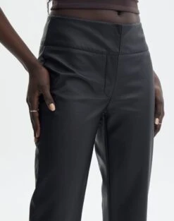 Faux Leather Low Rise Pant -Swoon Fashion lolo low rise leather pant black imageback pw83861pu