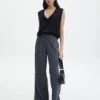 Mid Rise Striped Relaxed Leg Pant -Swoon Fashion lorence pinstripe pant grey pinstripe front pw69506stp