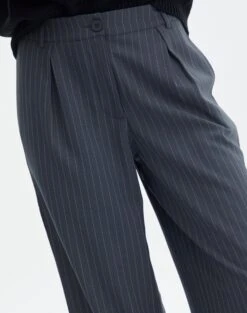 Mid Rise Striped Relaxed Leg Pant -Swoon Fashion lorence pinstripe pant grey pinstripe imageback pw69506stp