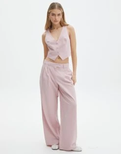 Mid Rise Wide Leg Pant -Swoon Fashion loretta wide leg pant baby suit detail pw51730pln
