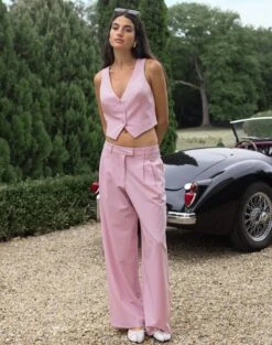 Mid Rise Wide Leg Pant -Swoon Fashion loretta wide leg pant baby suit front pw51730pln