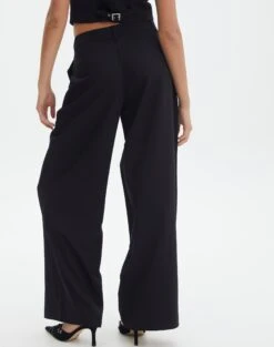 Mid Rise Wide Leg Pant -Swoon Fashion loretta wide leg pant black back pw51730pln