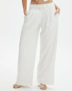 Mid Rise Wide Leg Pant -Swoon Fashion loretta wide leg pant milk full pw51730pln