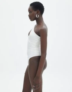 Supersoft One Shoulder Long Sleeve Cut Out Bodysuit -Swoon Fashion lua asymmetric cut out bodysuit milk detail tb116518pch