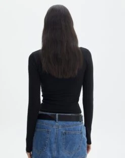 V Neck Long Sleeve Top -Swoon Fashion lulu longsleeve black back tl93240orib