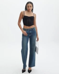 Swoon Fashion -Swoon Fashion mika mesh corset black full ut113858pln