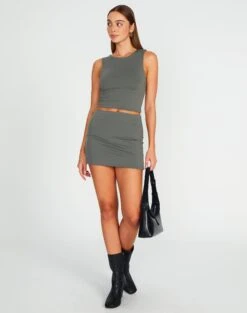 Mid Rise Mini Skirt -Swoon Fashion minka supersoft mini skirt cypress front ss54706pln 1