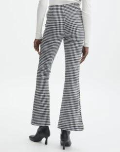 Gingham High Rise Flare Ponte Pant -Swoon Fashion minogue super flare ponte pants seersucker gingham back pw52146ghm