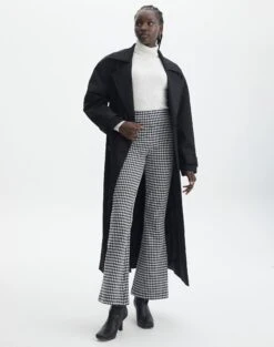 Strapless Pleated Check Mini Dress -Swoon Fashion minogue super flare ponte pants seersucker gingham front pw52146ghm 5