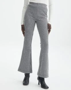 Gingham High Rise Flare Ponte Pant -Swoon Fashion minogue super flare ponte pants seersucker gingham full pw52146ghm