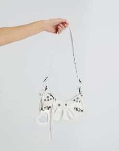 Zip Front Long Sleeve Fold Down Knit Top -Swoon Fashion missy mini studded shoulder bag white front bg107992pu