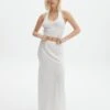Drawstring Satin Maxi Skirt -Swoon Fashion molly satin maxi skirt white front sl137027satl