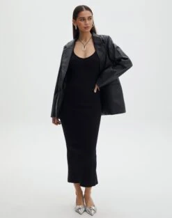 Scoop Neck Rib Tank -Swoon Fashion nia knit dress black front kd109815knt 4