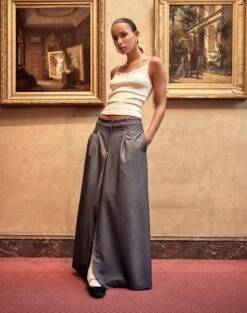 Luxe Lounge Modal Slim-Fit Maxi Skirt -Swoon Fashion noretta tailored maxi charcoal marle front sl126067pln 1