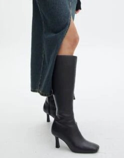 Cotton Button Up Shirt -Swoon Fashion normani knee high boot black front sh68107pu 27