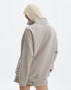Oversized Quarter Zip Sweater -Swoon Fashion o olivia oversized quarter zip on the rocks back tl97172ocot