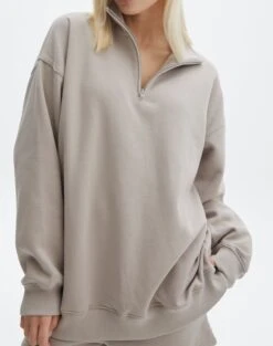 Oversized Quarter Zip Sweater -Swoon Fashion o olivia oversized quarter zip on the rocks imageback tl97172ocot