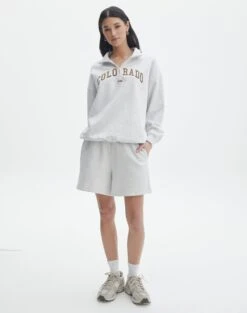Oversized Embroidered Quarter Zip Sweater -Swoon Fashion olivia oversized quarter zip coloradosnow marle full tl97172oemb