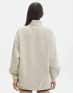 Oversized Embroidered Quarter Zip Sweater -Swoon Fashion olivia oversized quarter zip coloradowhat the shell back tl97172oemb