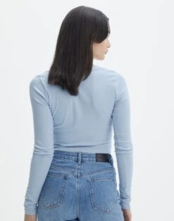 Cotton Scoop Neck Long Sleeve Top -Swoon Fashion p wylie wide rib scoop icecap back tl53892prib