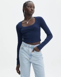 Ringspun Denim Skirt -Swoon Fashion p wylie wide rib scoop naughtical front tl53892prib 1