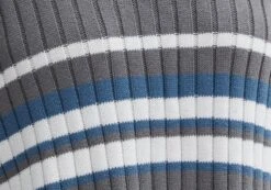 V-Neck Drop Shoulder Varsity Knit Jumper -Swoon Fashion paige preppy v neck coal stripe imagefront kl90519ostp