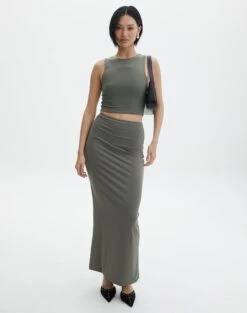 Supersoft High Neck Crop Tank -Swoon Fashion penelope super soft tank cypress full tv106845pch