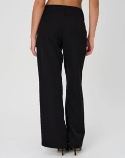 Double Button Tailored Pant -Swoon Fashion penny button suit pant black back pw91835pln