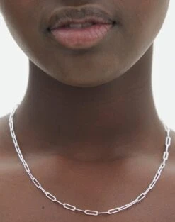 Plated Fine Chain Link Necklace -Swoon Fashion plated fine chain link necklace silver full je105967nl