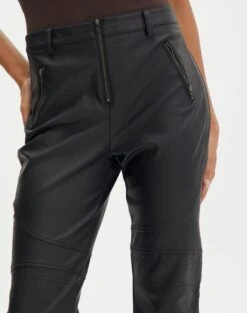 Stitch Detail Faux Leather Pant -Swoon Fashion polly pu pant black imageback pw106535pu