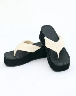 Mid Rise Pintuck Cord Pant -Swoon Fashion positano platform thong bone front sh88866nyl 5