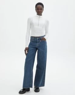 Luxe Lounge Modal Quarter Zip Front Long Sleeve Top -Swoon Fashion quinn quarter zip top milk full tl93138mod