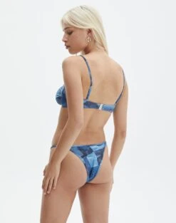 Printed Adjustable Thong Bikini Bottom -Swoon Fashion r aiden adjustable high cut bikini briefs denim patches front ga54030rdnp 6