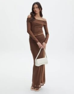 Ribbed Knit Maxi Skirt -Swoon Fashion r co drey maxi skirt deep umber front sl52001rmes