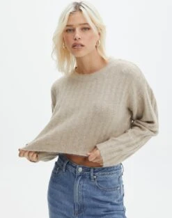 Oversized Hoodie -Swoon Fashion r egypt wide rib cropped knit on the rocks front kl97635raus 3