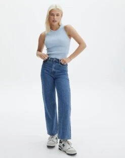 Rib Knit Tank -Swoon Fashion r guy cropped knit blue melody full kv55139rrib